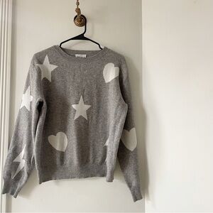 For The Republic Grey Viscose Heart Star Sweater | Large